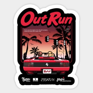 Out Run Retro Vintage Arcade Gaming Sticker